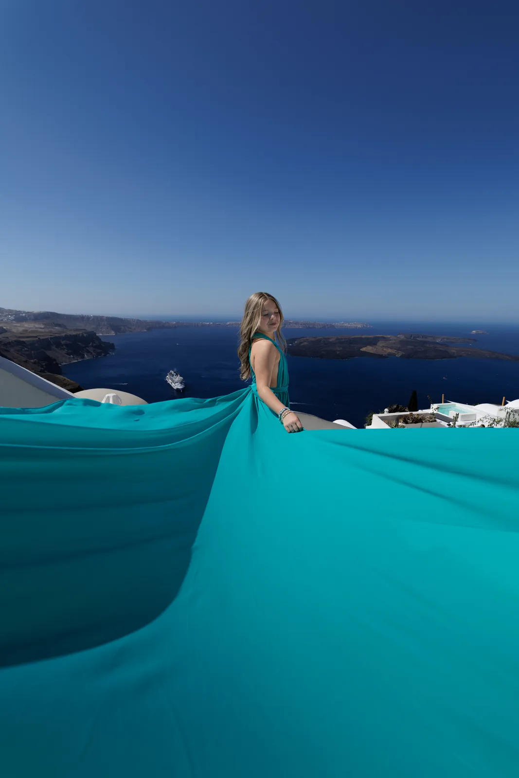 Tiffany Junior flying dress in Santorini